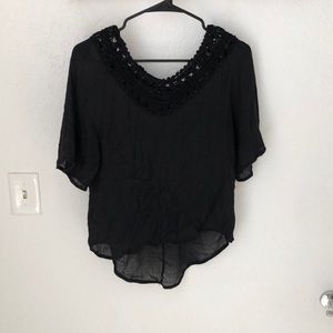 Black crochet top